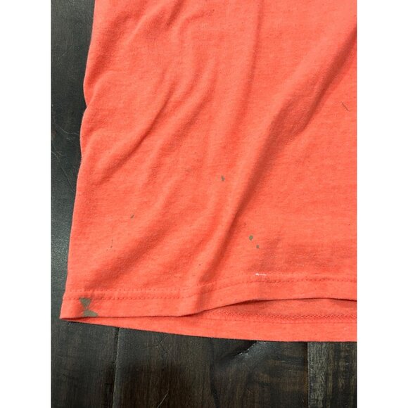 Bucc-ees Coral T-Shirt With Cartoon Graphic Happy Place Print Sz Large - Picture 7 of 8